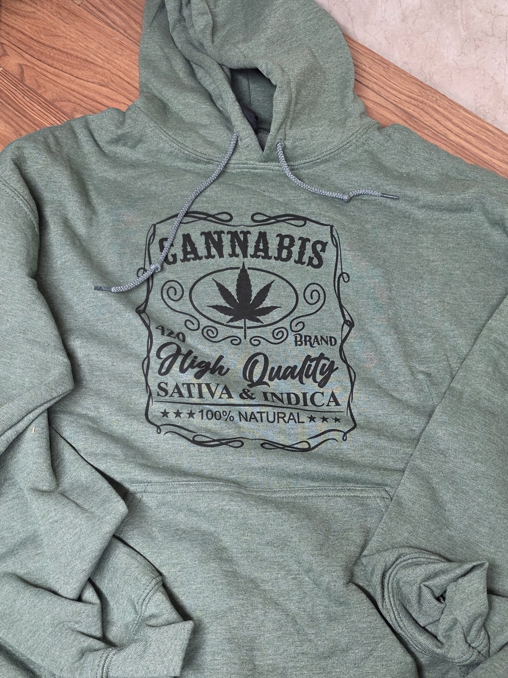 Gildan Green Graphic Cannabis Hoodie